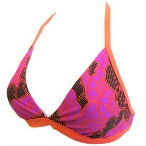 prAna Bikini Swim Halter Top Pink Orange Ties S